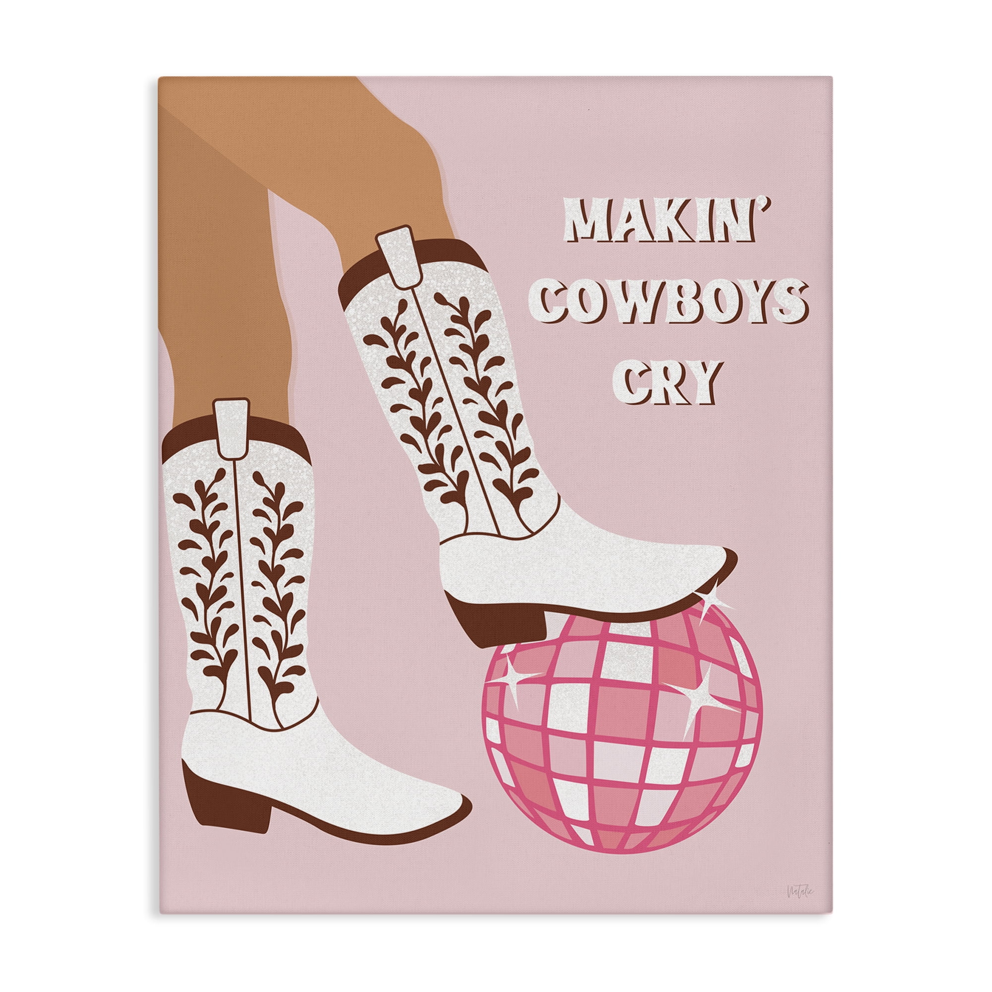 Stupell Industries Makin' Cowboys Cry Fashion Painting Wrapped Canvas Art Print Wall Art, 30 x 40