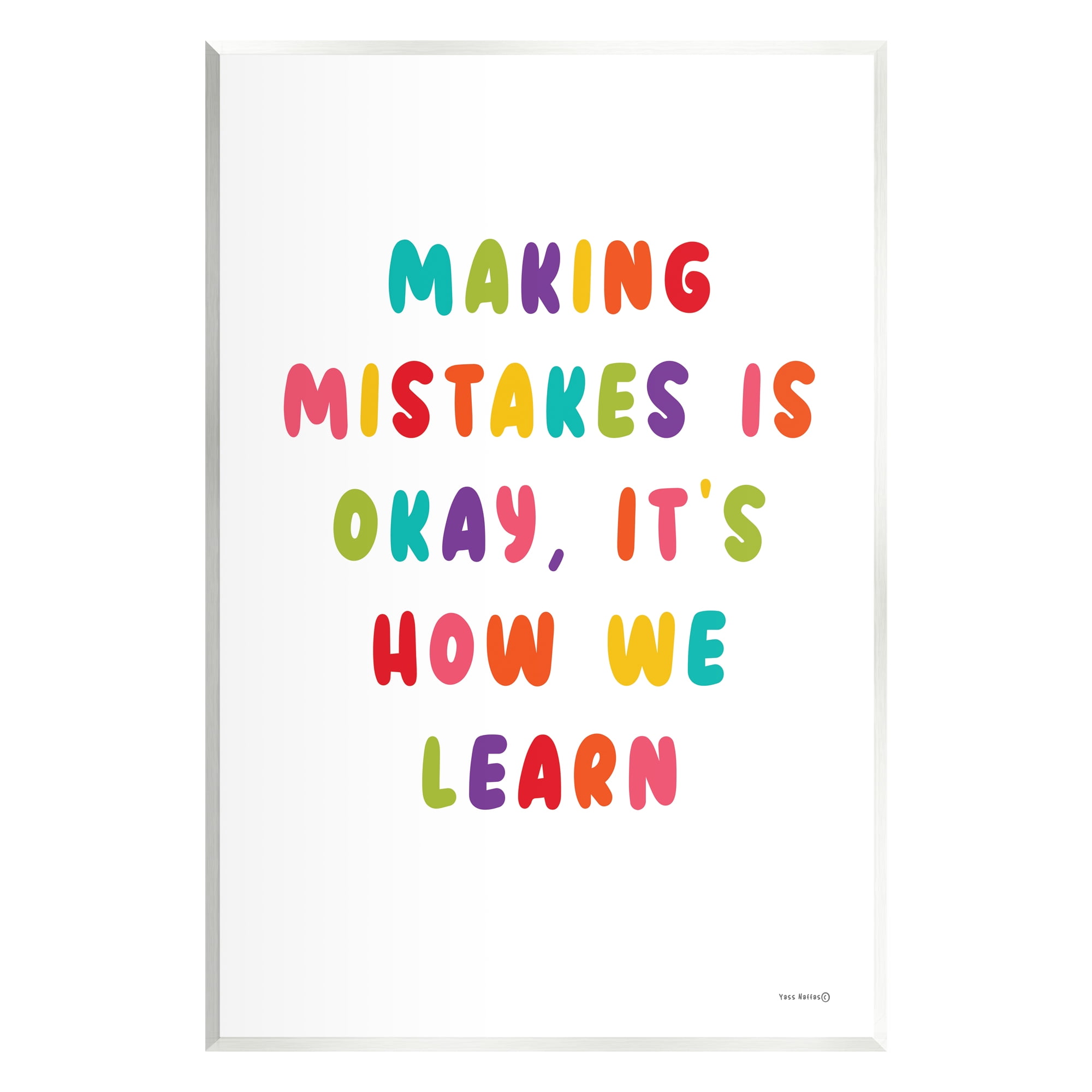 Stupell Industries Making Mistakes Is Okay Inspirational Painting Unframed Art Print Wall Art, 13 x 19