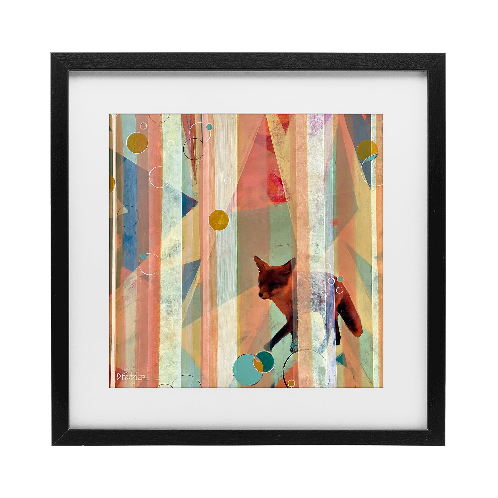 Stupell Industries Making My Move Fox Black Framed Print Under Glass, design by Dianna Fritzler