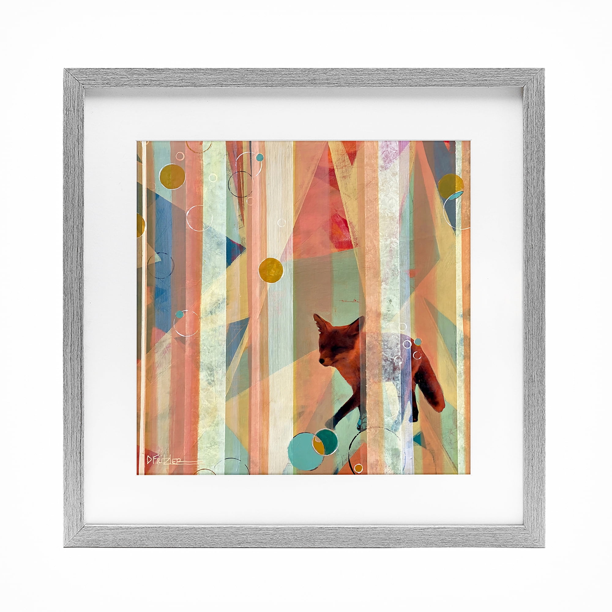 Stupell Industries Making My Move Fox Gray Framed Print Under Glass, design by Dianna Fritzler