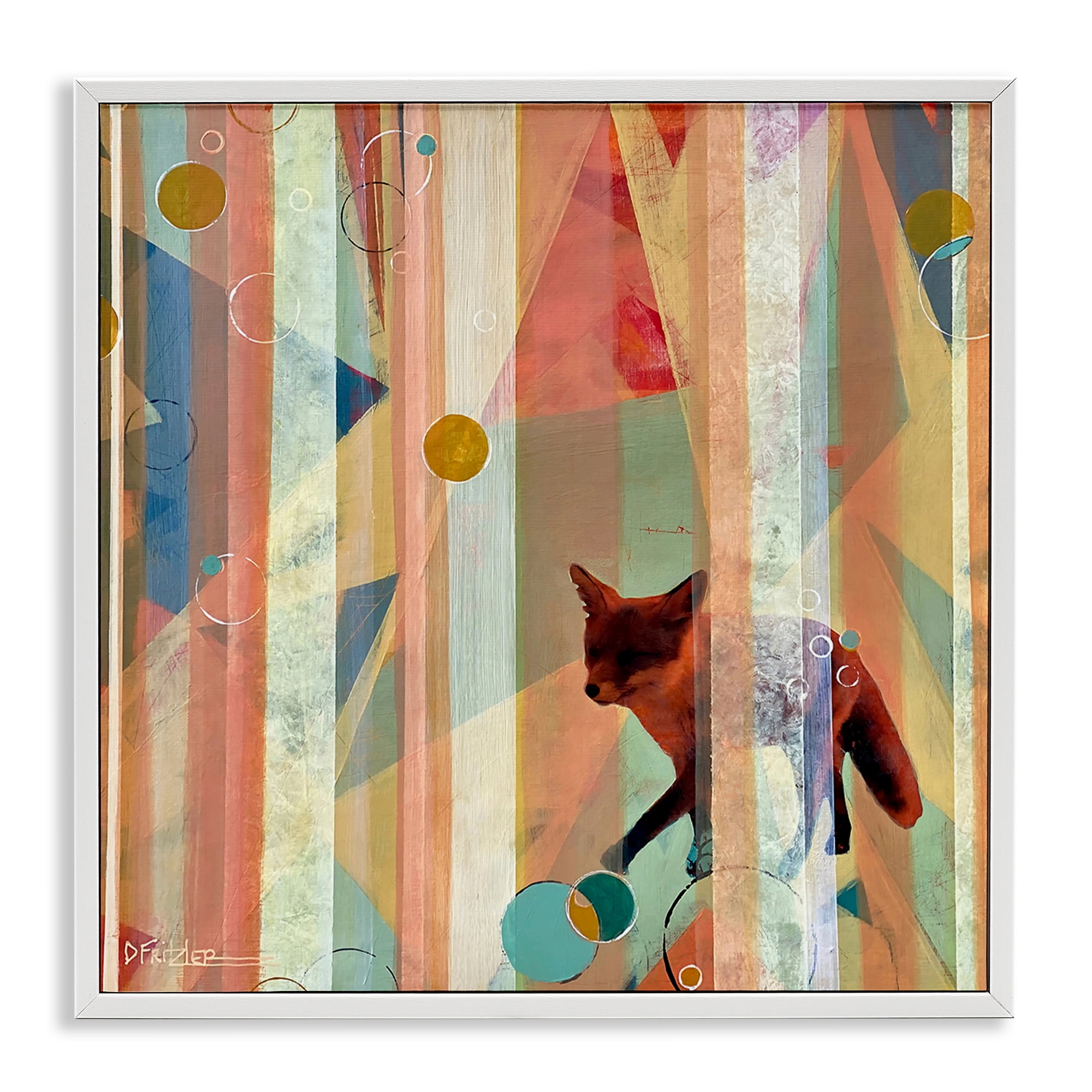 Stupell Industries Making My Move Fox White Framed Giclee Art, design by Dianna Fritzler