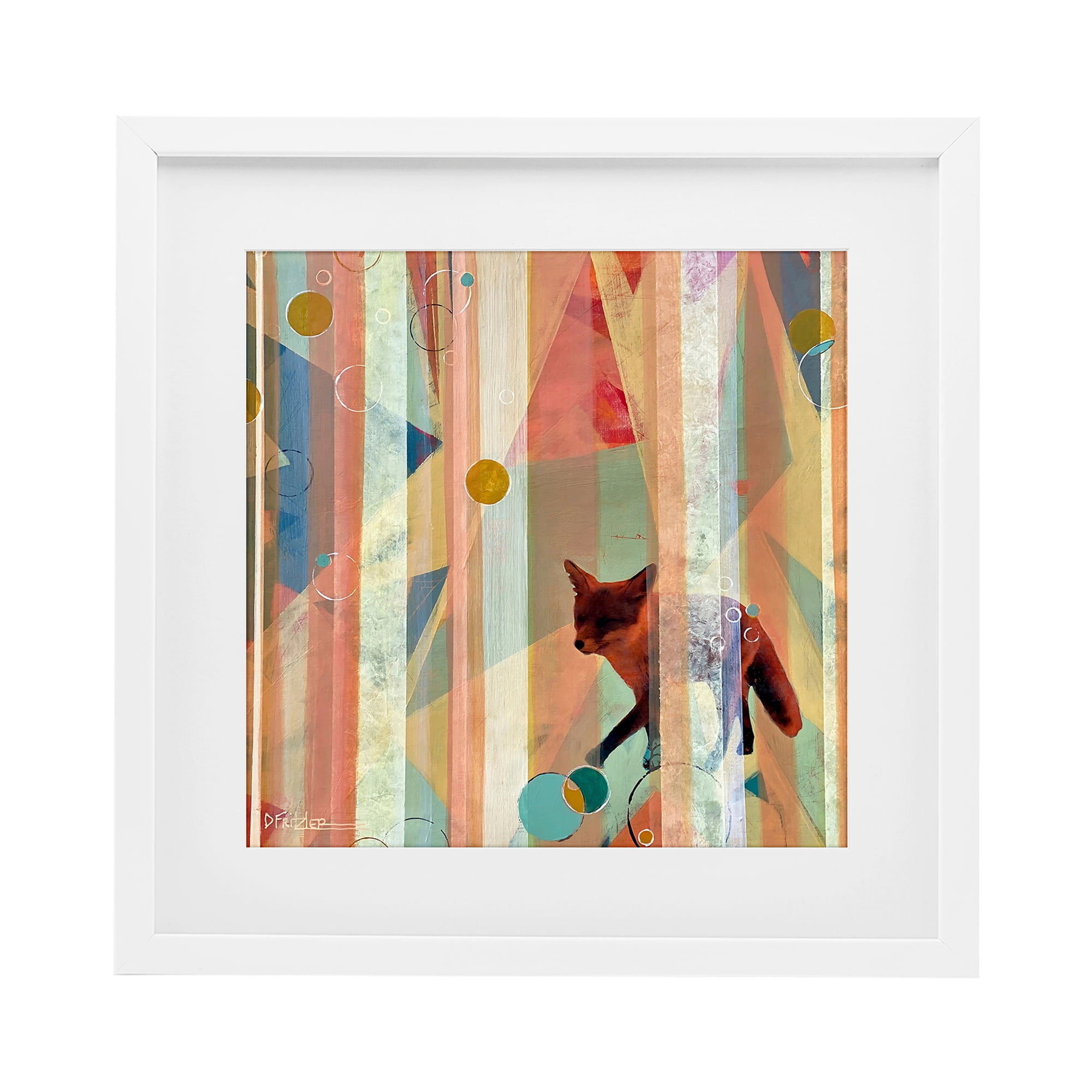 Stupell Industries Making My Move Fox White Framed Print Under Glass, design by Dianna Fritzler