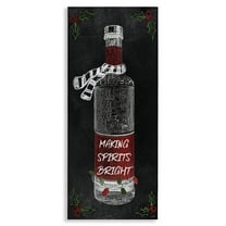 Stupell Industries Making Spirits Bright Bottle Holiday Painting Gallery Wrapped Canvas Art Prints Wall Art, 10 x 24