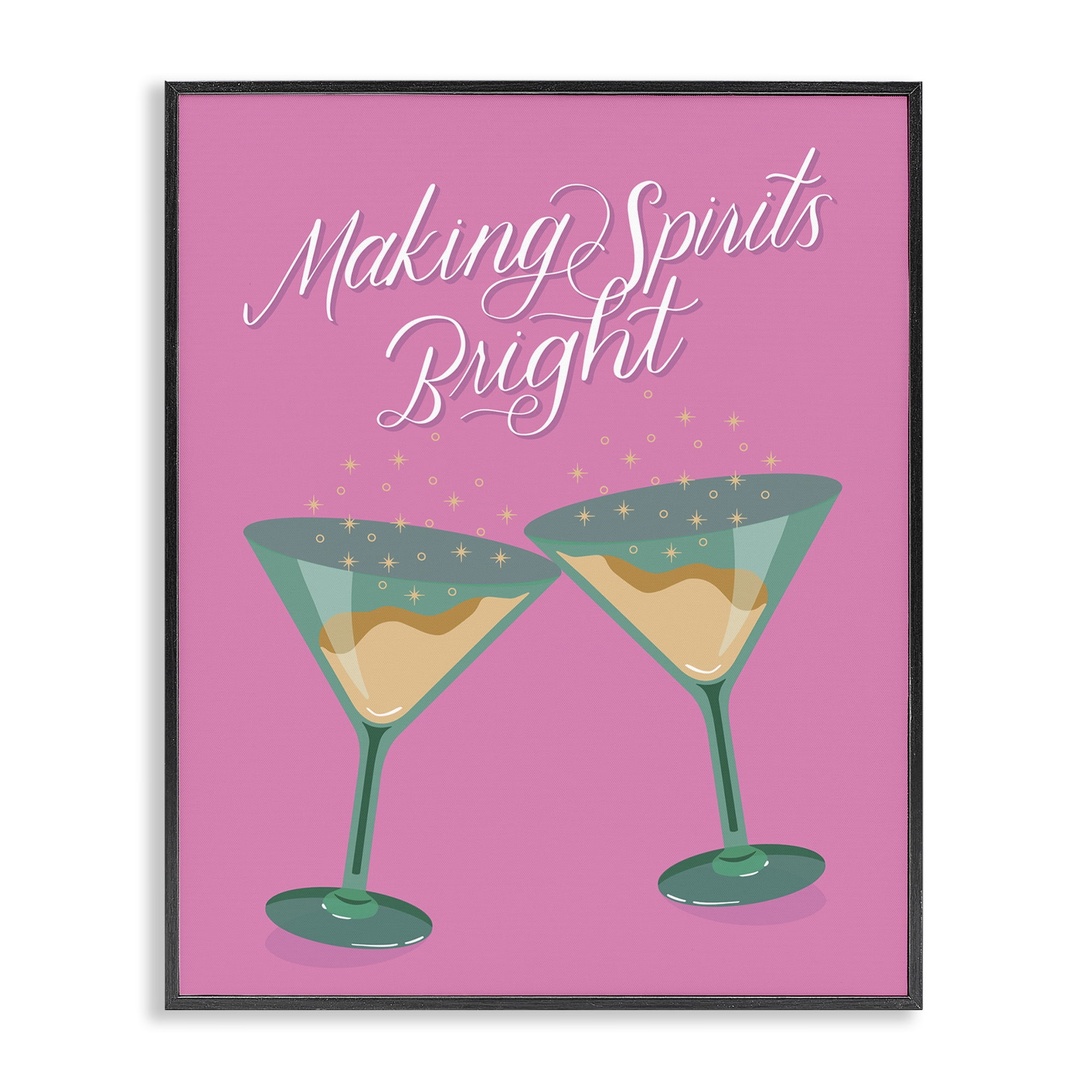 Stupell Industries Making Spirits Bright Cocktails Food & Beverage Painting Black Framed Art Print Wall Art, 11 x 14