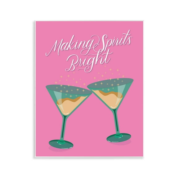 Stupell Industries Making Spirits Bright Cocktails Food & Beverage Painting Unframed Art Print Wall Art, 11 x 14