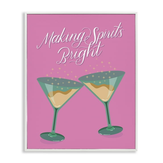 Stupell Industries Making Spirits Bright Cocktails Food & Beverage Painting White Framed Art Print Wall Art, 11 x 14