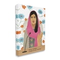 thumbnail image 1 of Stupell Industries Malala Speech Over Blue Orange Florals Female Icon Novelty Painting Gallery Wrapped Canvas Art Print Wall Art, 16 x 20, 1 of 6