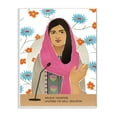 thumbnail image 1 of Stupell Industries Malala Speech Over Blue Orange Florals Female Icon Novelty Painting Unframed Art Print Wall Art, 13 x 19, 1 of 6