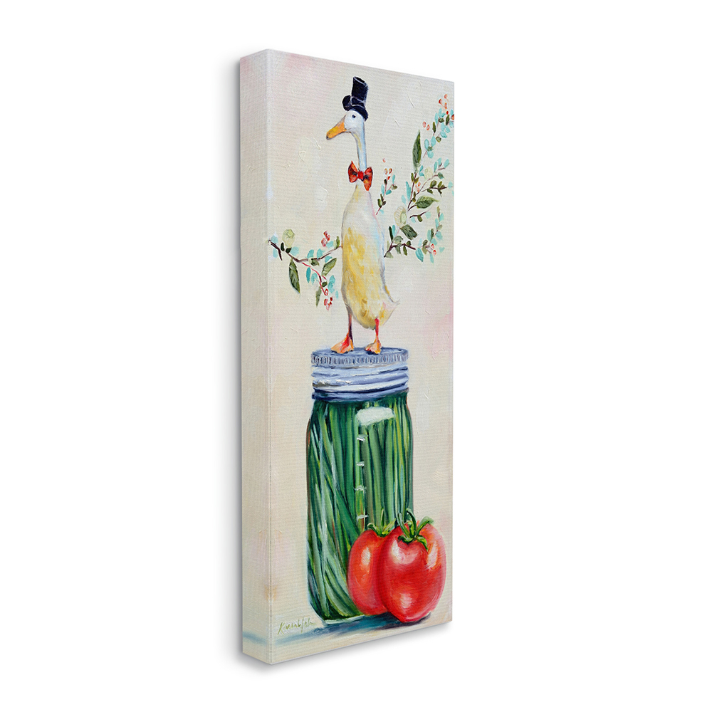 Stupell Industries Male Goose on Pickle Jar Charming Kitchen Canvas Wall Art by Karen Weber Fine Art
