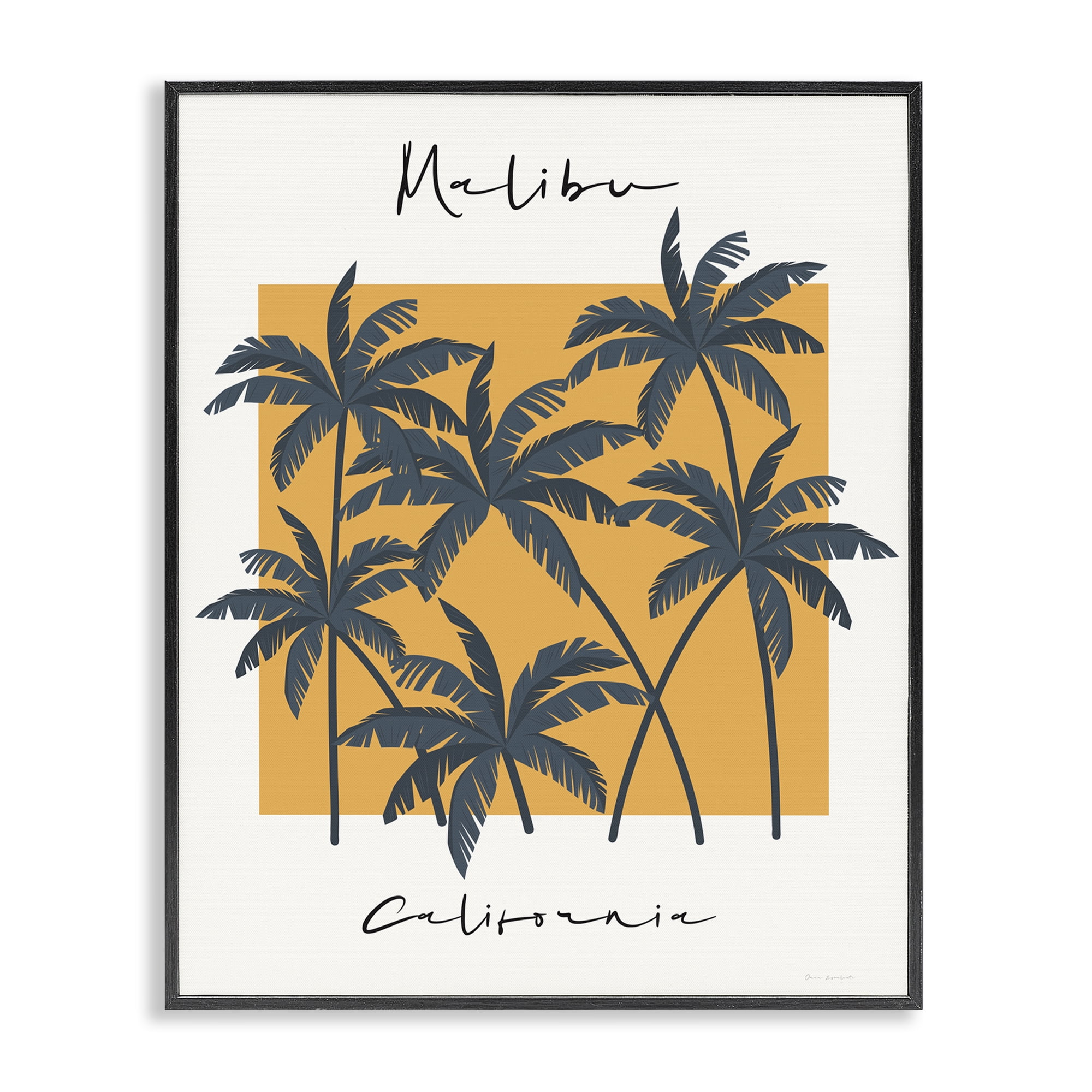 Stupell Industries Malibu Retro Vibe Black Framed Giclee Art, design by Omar Escalante
