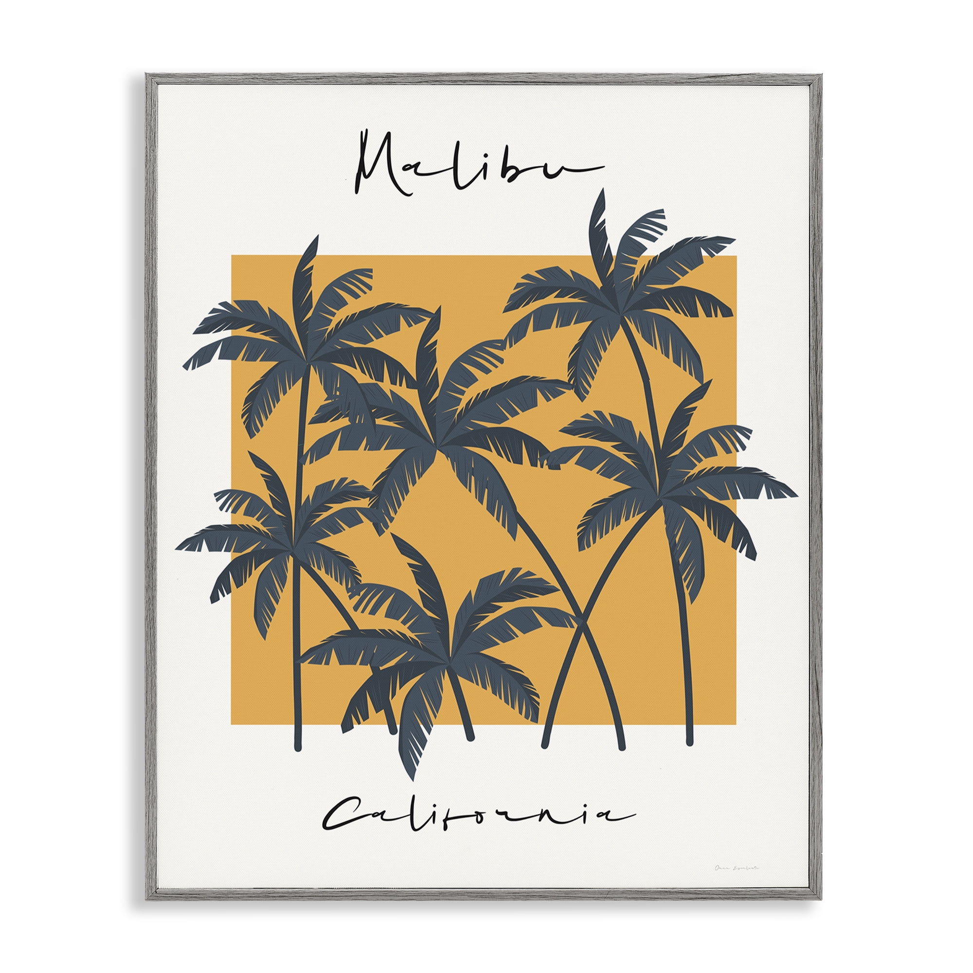 Stupell Industries Malibu Retro Vibe Gray Framed Giclee Art, design by Omar Escalante