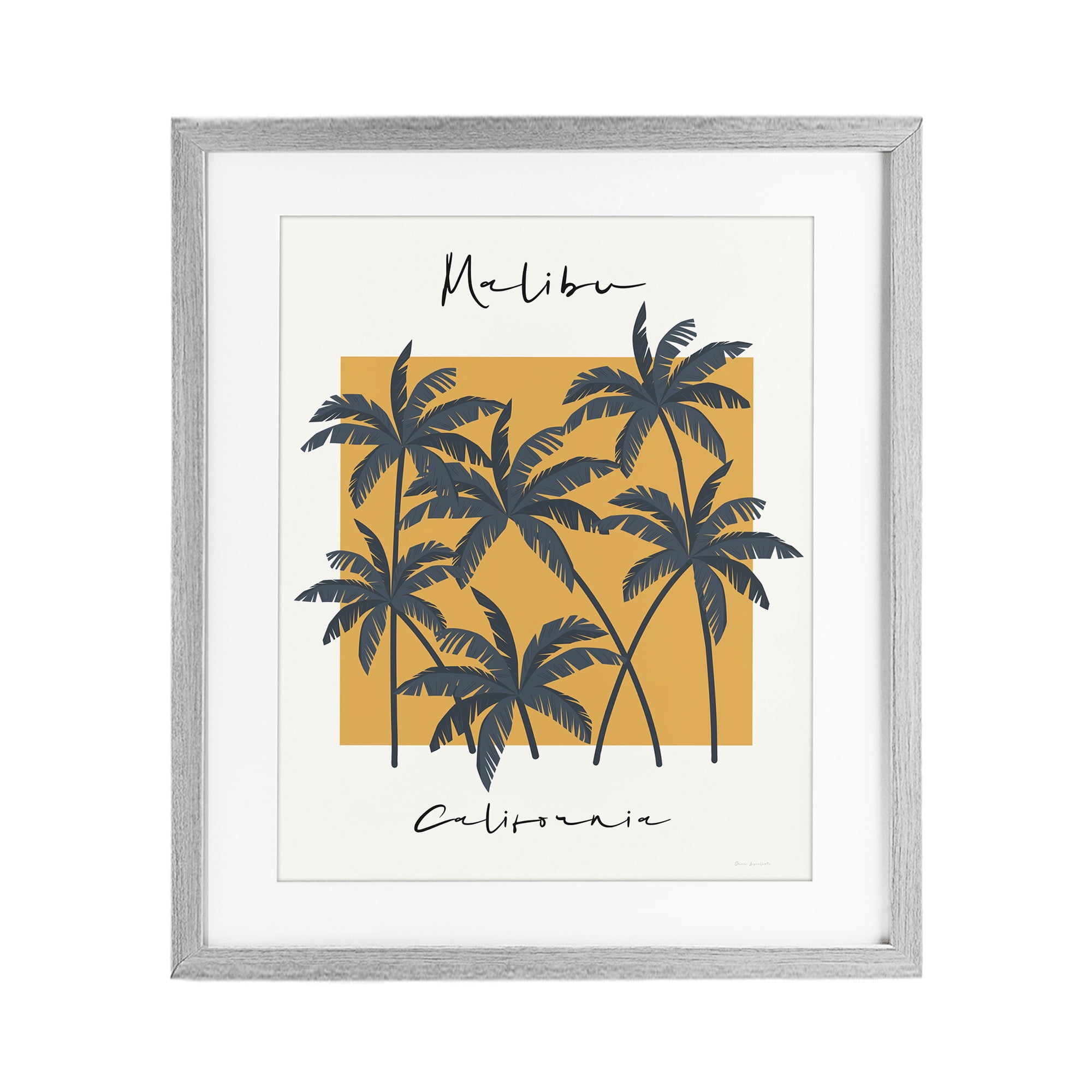 Stupell Industries Malibu Retro Vibe Gray Framed Print Under Glass, design by Omar Escalante