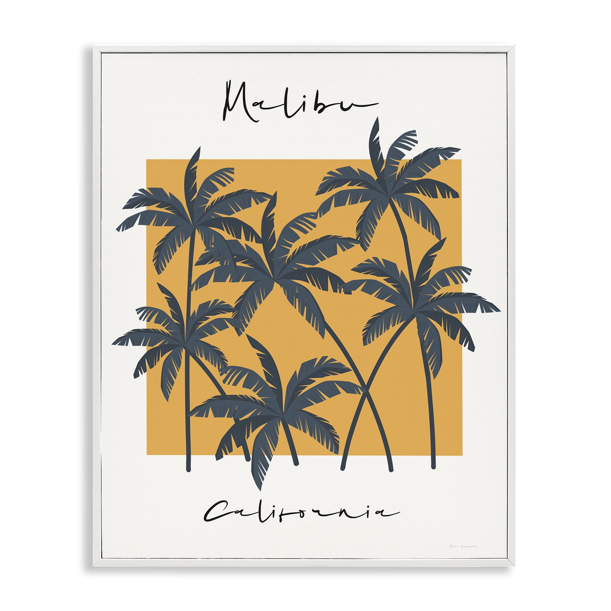 Stupell Industries Malibu Retro Vibe White Framed Giclee Art, design by Omar Escalante