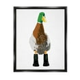 thumbnail image 1 of Stupell Industries Mallard Duck Wearing Boots Portrait Graphic Art Jet Black Floating Framed Canvas Print Wall Art, Design by Kamdon Kreations, 1 of 8