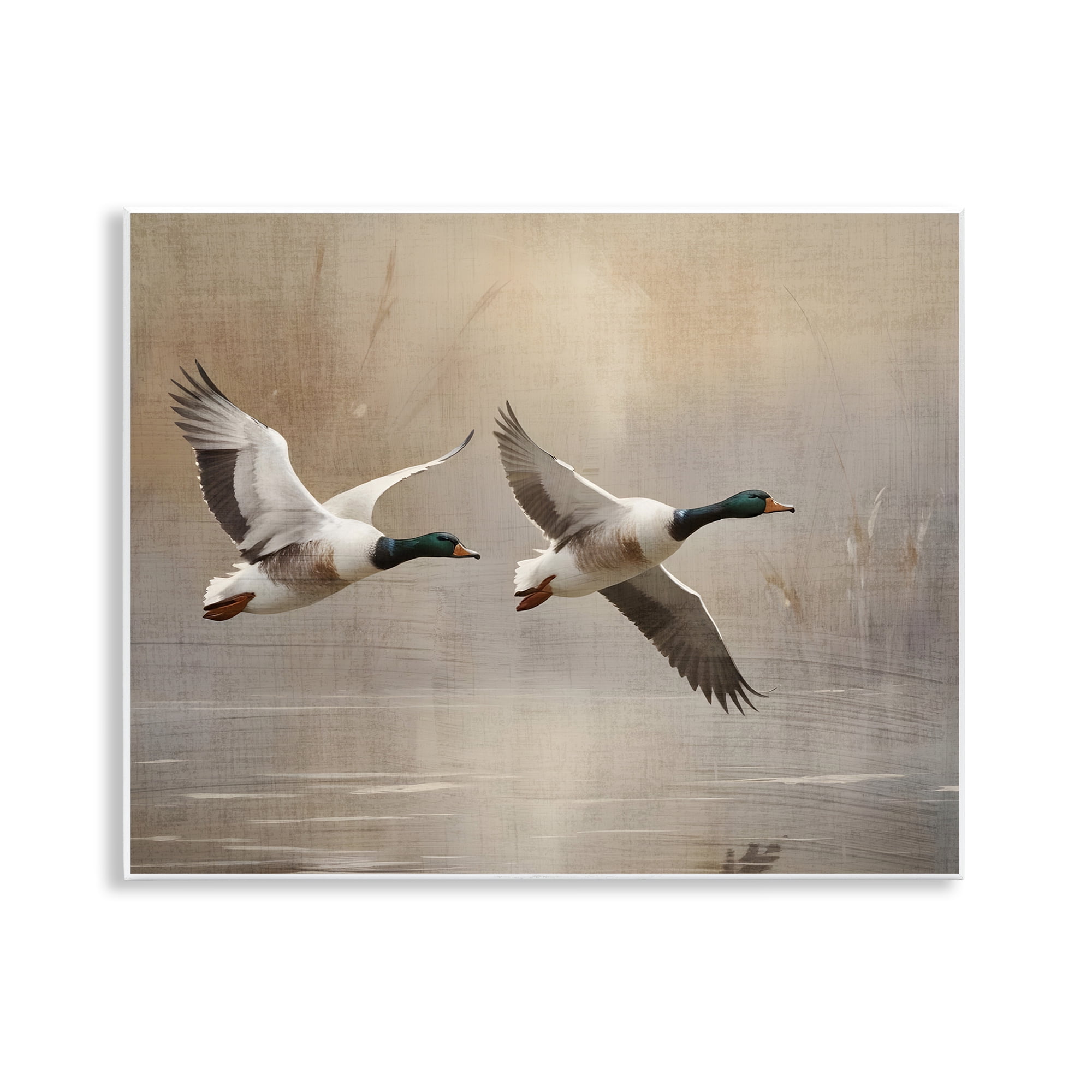 Stupell Industries Mallard Ducks over Pond Wall Plaque Art, design by Susan Arnot
