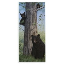 Stupell Industries Mama Bear & Cubs Animals Painting Unframed Art Print Wall Art, 7 x 17