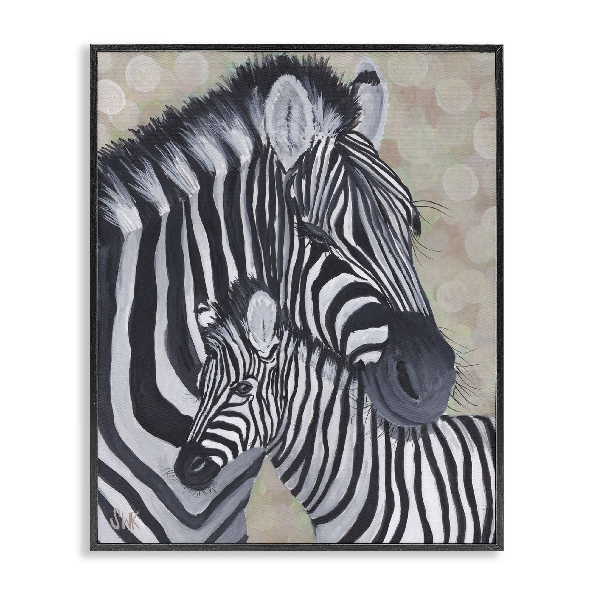 Stupell Industries Mama Zebra & Her Foal Black Framed Giclee Art, design by Sarah Waldron Kimball