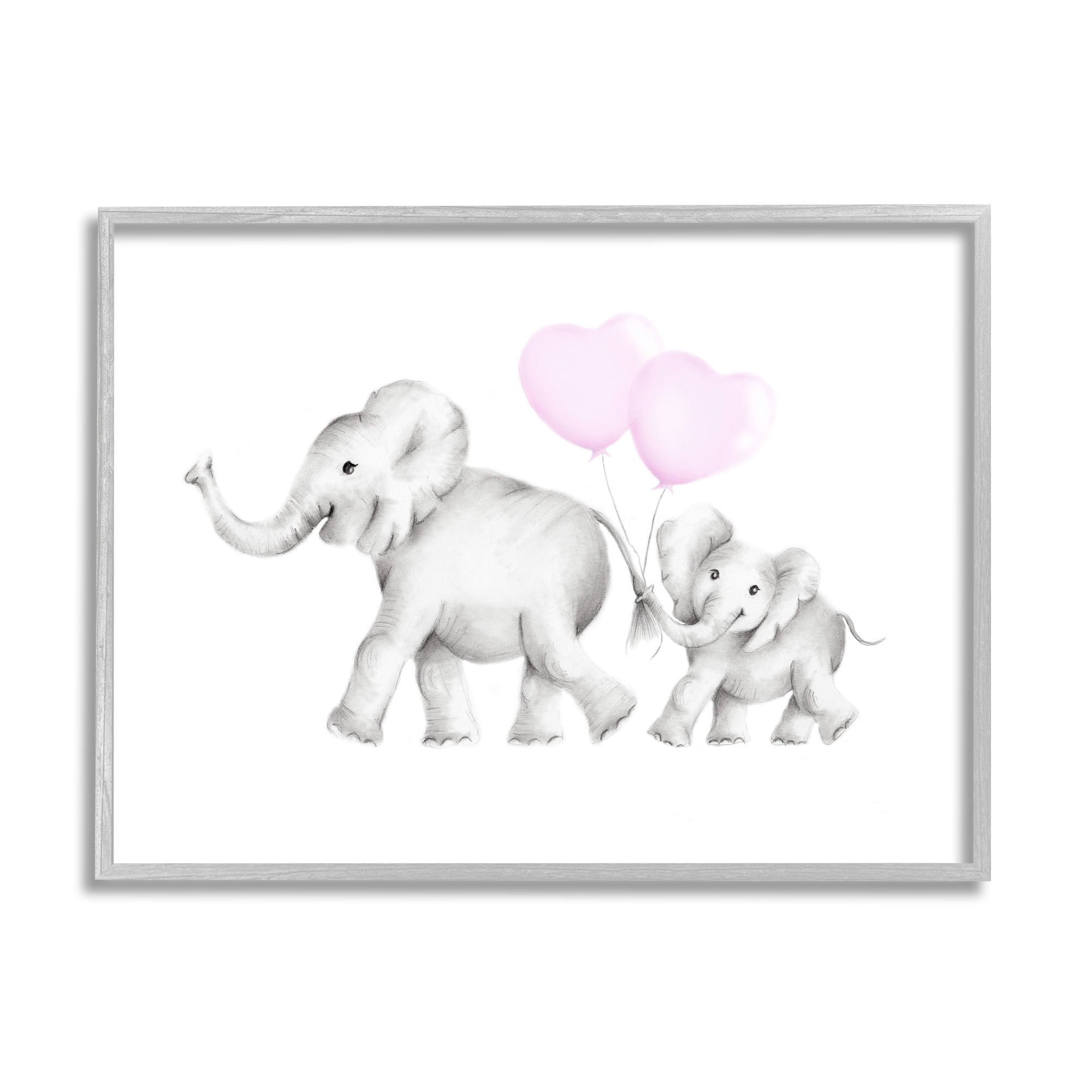 Stupell Industries Mama and Baby Elephants, 24 x 30,Design by Studio Q