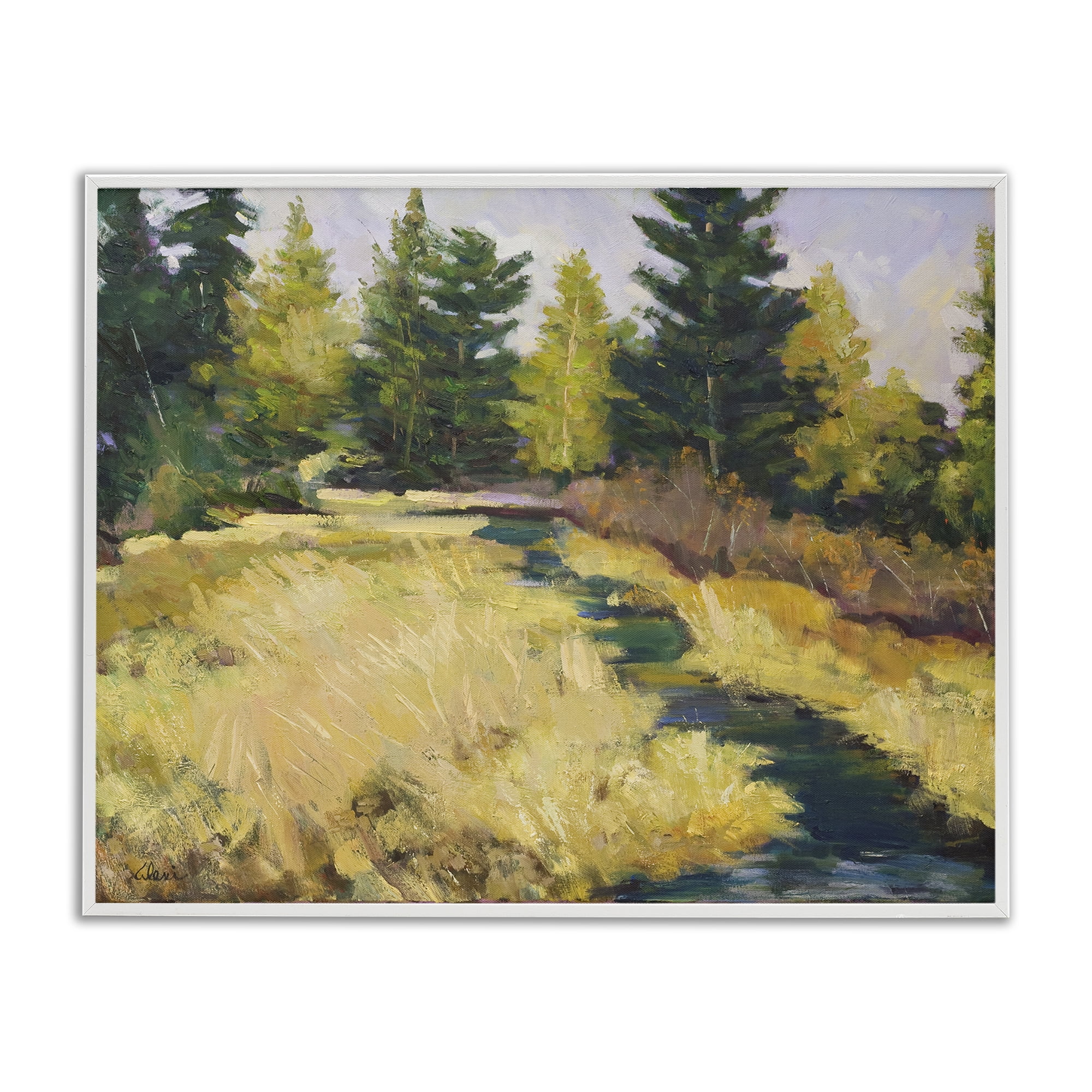Stupell Industries Mammoth Creek Landscape Landscape & Nature Painting White Framed Art Print Wall Art, 14 x 11