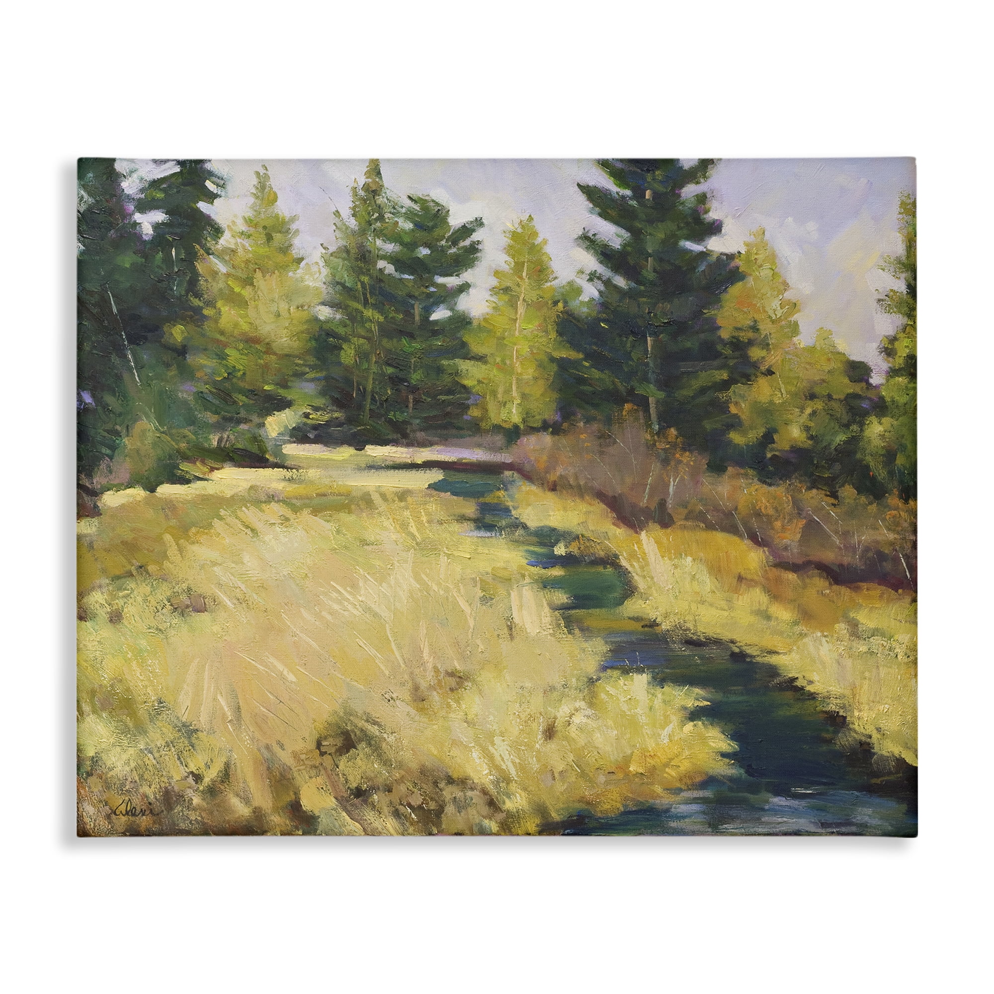 Stupell Industries Mammoth Creek Landscape Landscape & Nature Painting Wrapped Canvas Art Print Wall Art, 30 x 24