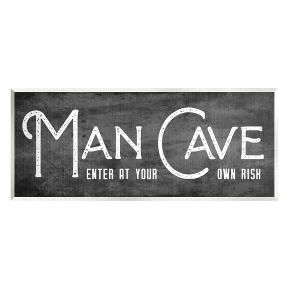 Stupell Industries Man Cave Humorous Vintage Typography Entrance Sign Graphic Art Unframed Art Print Wall Art, Design by CAD Designs