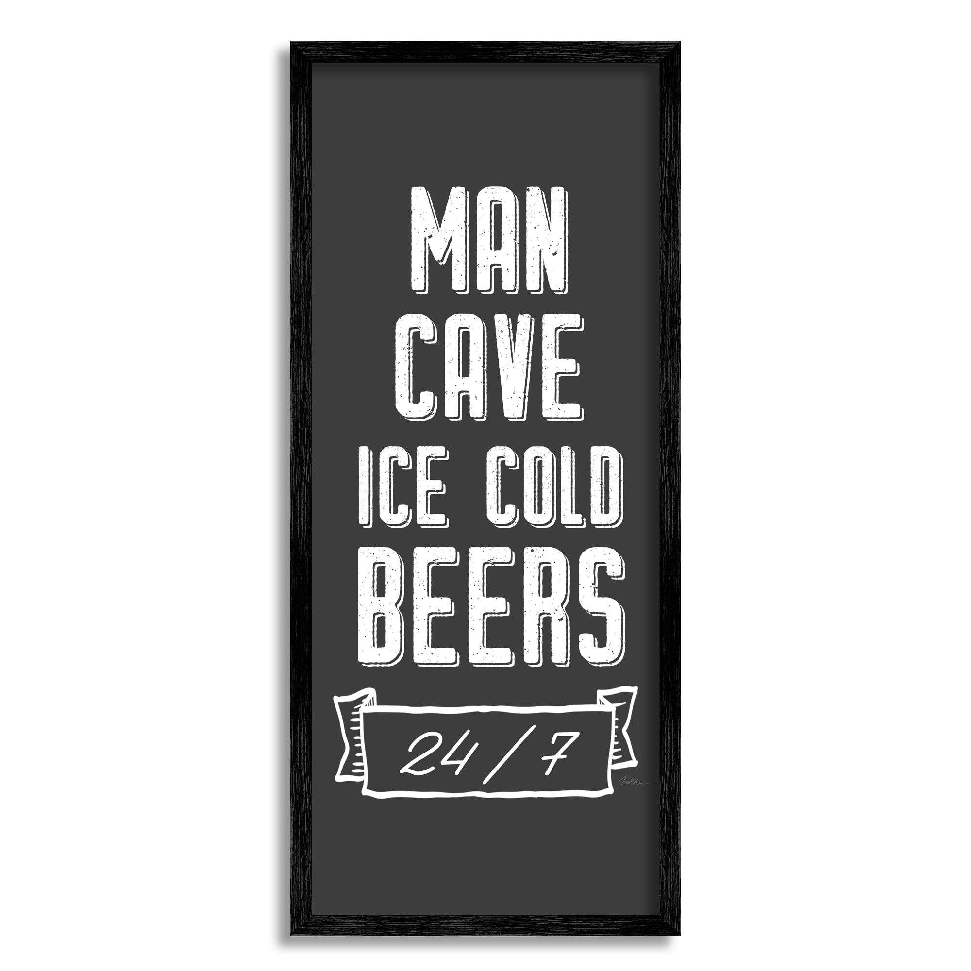 Stupell Industries Man Cave Ice Cold Beers 24/7 Retro Sign, 13 x 30, Design by Natalie Carpentieri