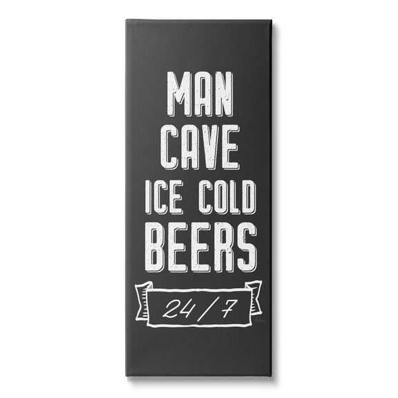 Stupell Industries Man Cave Ice Cold Beers 24/7 Retro Sign, 20 x 48, Design by Natalie Carpentieri