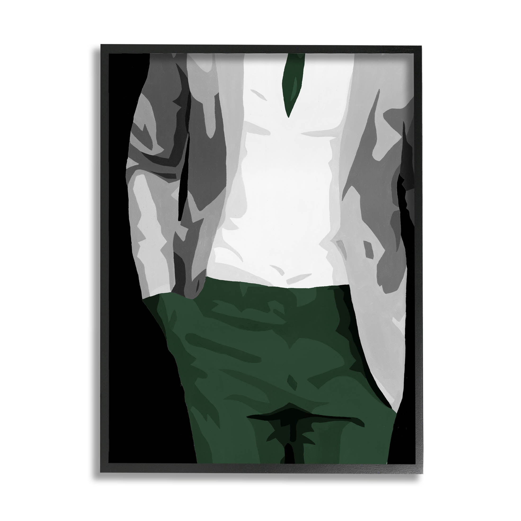 Stupell Industries Man In Suit Trendy Fashion Graphic Art Black Framed Art Print Wall Art, Design by Beth Ann Lawson