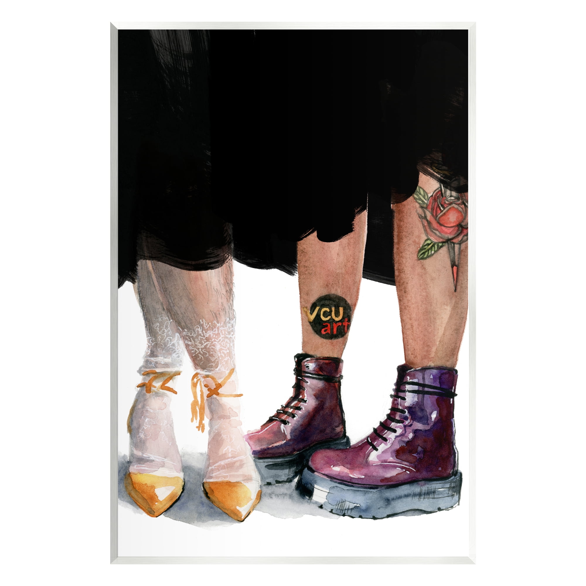 Stupell Industries Man & Woman Fashion Shoes Couple Beauty & Fashion Painting Unframed Art Print Wall Art