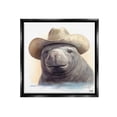thumbnail image 1 of Stupell Industries Manatee with Southern Hat Animals & Insects Painting Black Floater Framed Canvas Art Print Wall Art, 25 x 25, 1 of 10