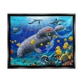 thumbnail image 1 of Stupell Industries Manatees & Fish Swimming Coastal Painting Black Floater Framed Art Print Wall Art, 1 of 5