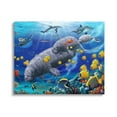 thumbnail image 1 of Stupell Industries Manatees & Fish Swimming Coastal Painting Gallery Wrapped Canvas Print Wall Art, 1 of 5