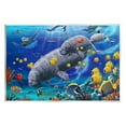 thumbnail image 1 of Stupell Industries Manatees & Fish Swimming Coastal Painting Unframed Art Print Wall Art, 1 of 6