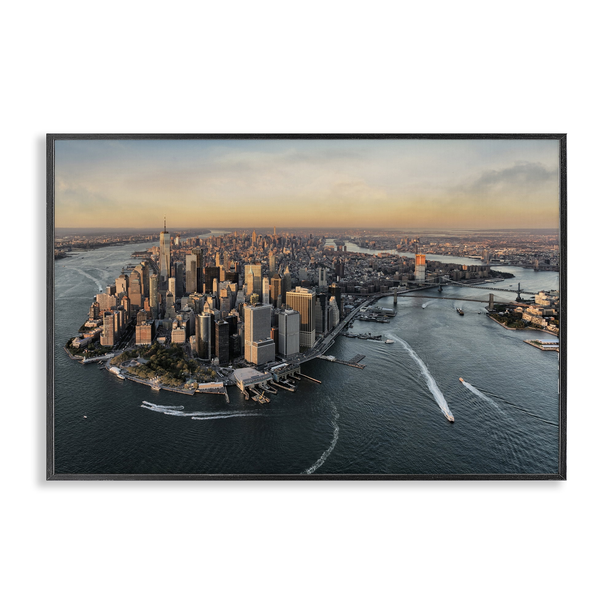 Stupell Industries Manhattan From Above Black Framed Giclee Art, design by Scott Stulberg