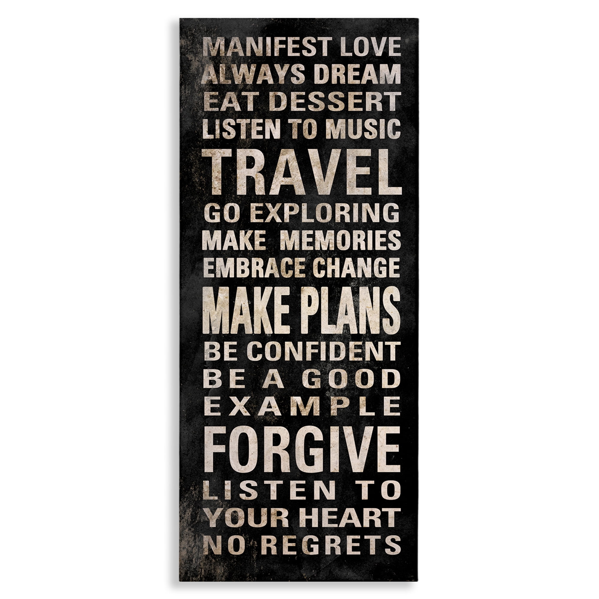 Stupell Industries Manifest Love Phrases Typography Painting Gallery Wrapped Canvas Art Print Wall Art, 17 x 40