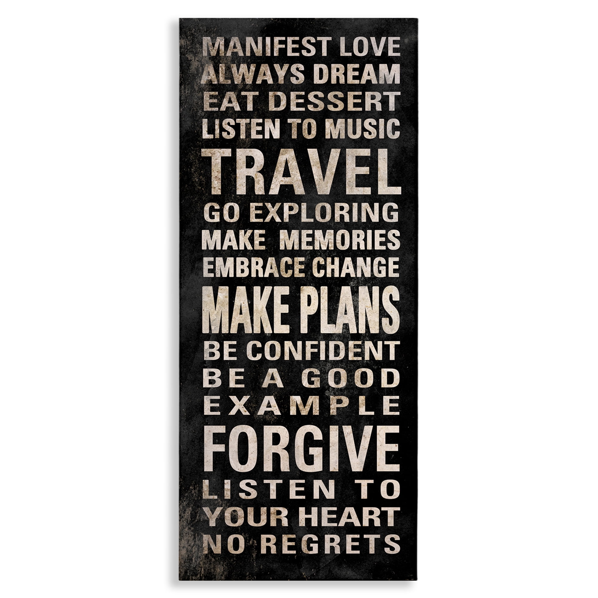 Stupell Industries Manifest Love Phrases Typography Painting Gallery Wrapped Canvas Art Print Wall Art, 20 x 48
