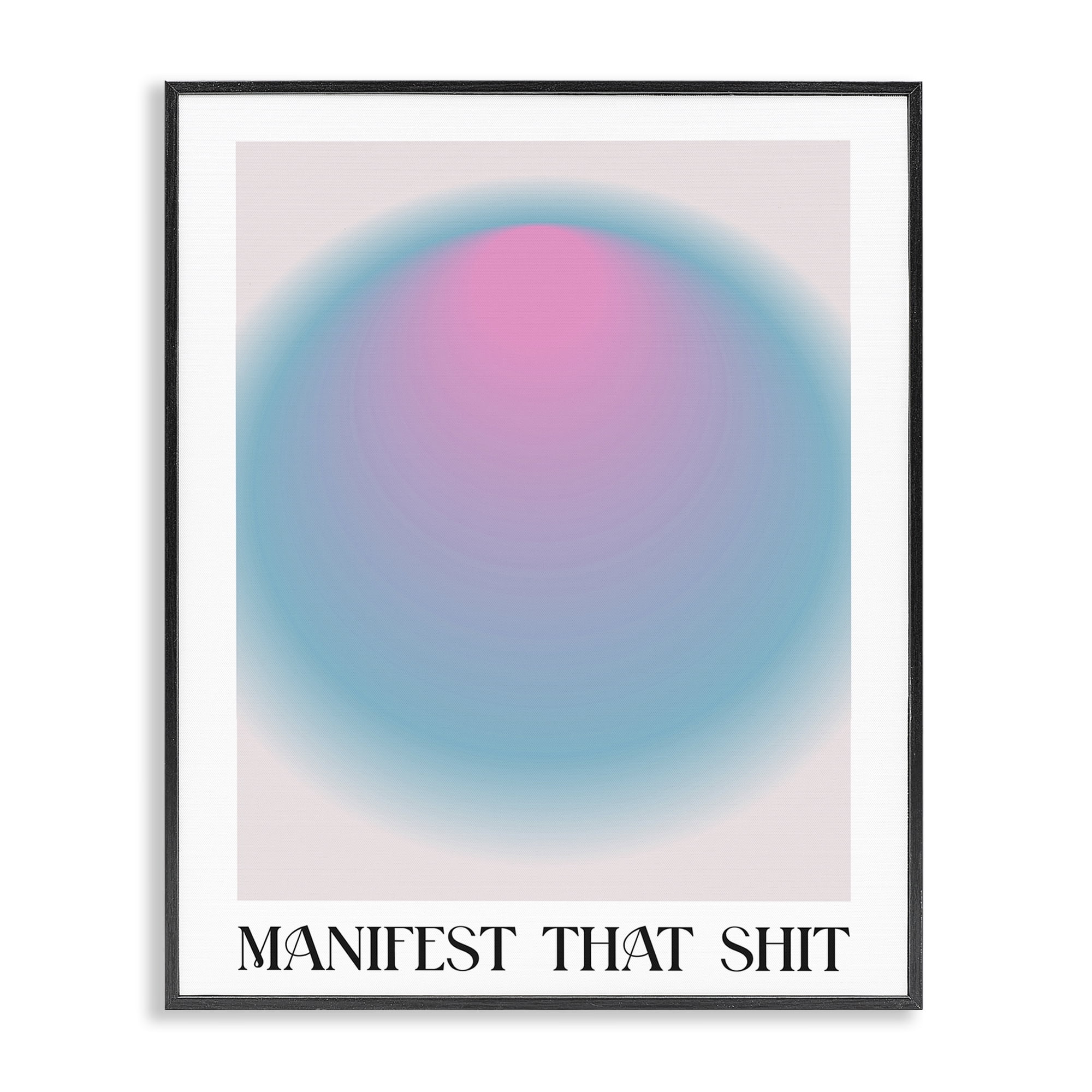 Stupell Industries Manifest Phrase with Ombre Text & Numbers Painting Black Framed Art Print Wall Art, 16 x 20