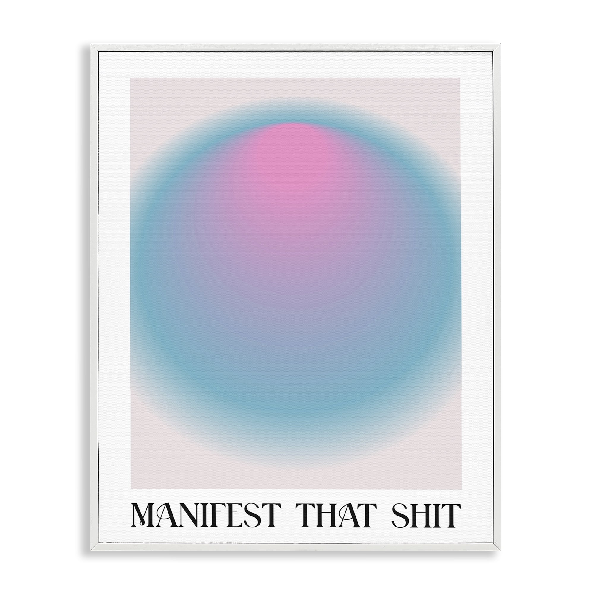 Stupell Industries Manifest Phrase with Ombre Text & Numbers Painting White Framed Art Print Wall Art, 16 x 20