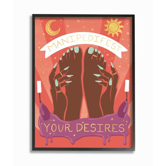 Stupell Industries Manipedifest Festival Illustration Self-Care Necessity Designed by Richelle Lynn Garn