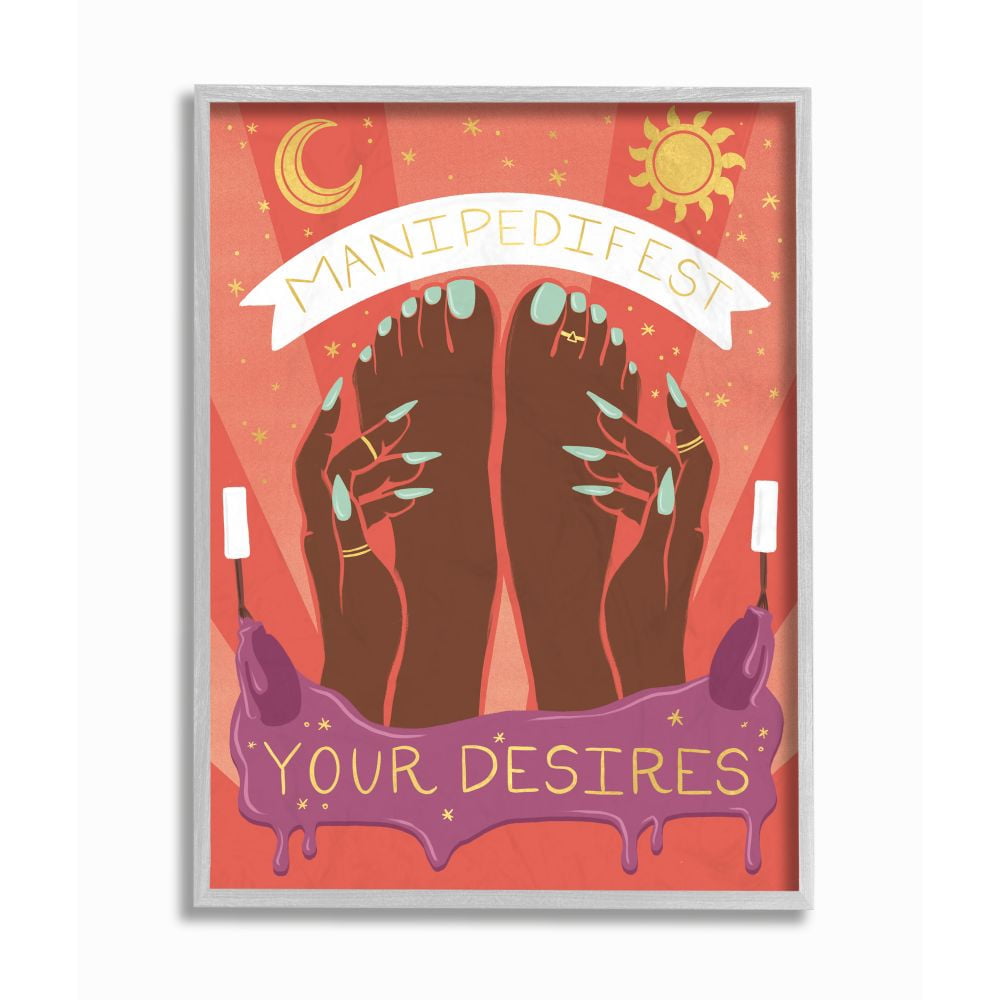 Stupell Industries Manipedifest Festival Illustration Self-Care Necessity Designed by Richelle Lynn Garn