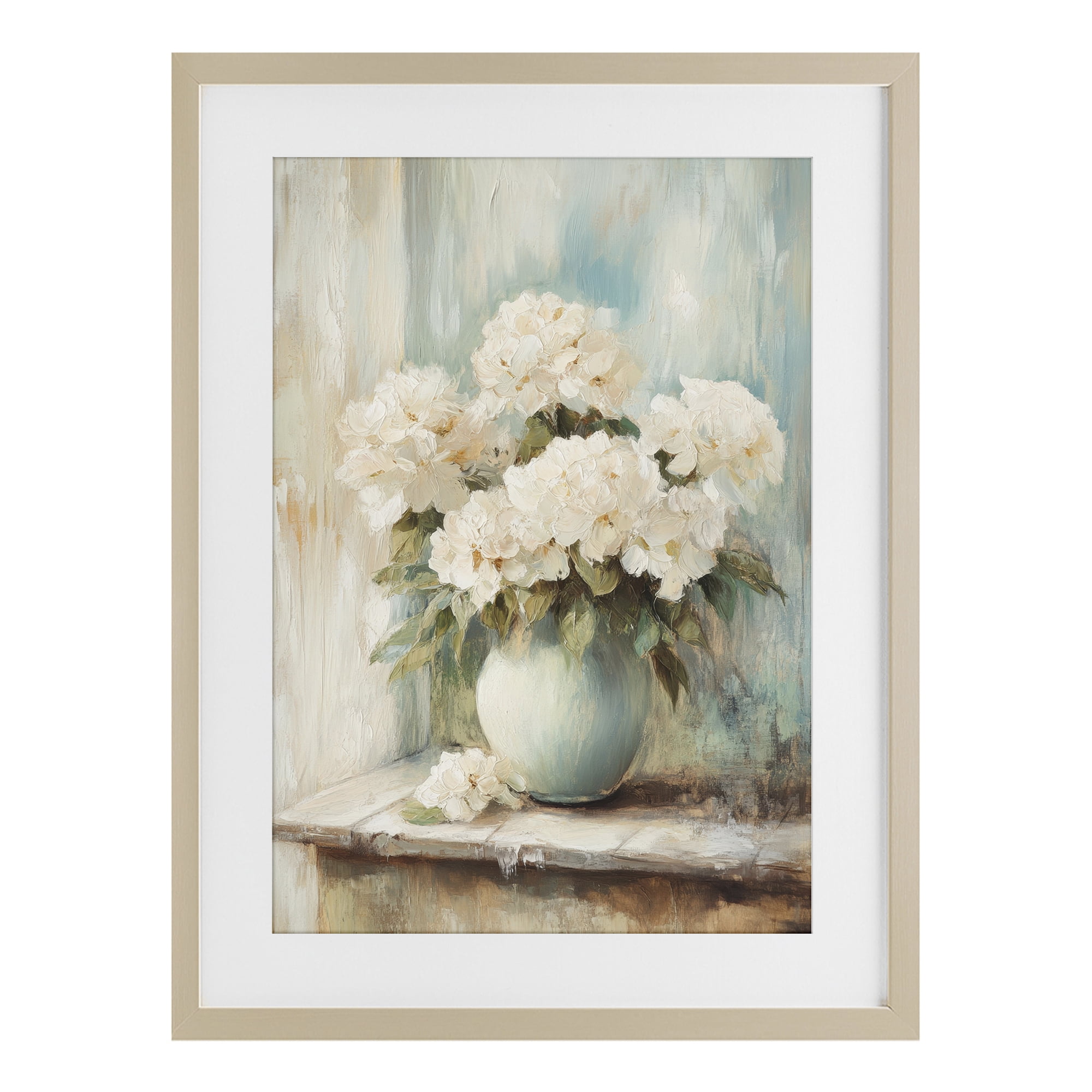 Stupell Industries Mantle Arrangement of Soft Blossoms Birch Framed Print Under Glass, design by Petal Prints Design
