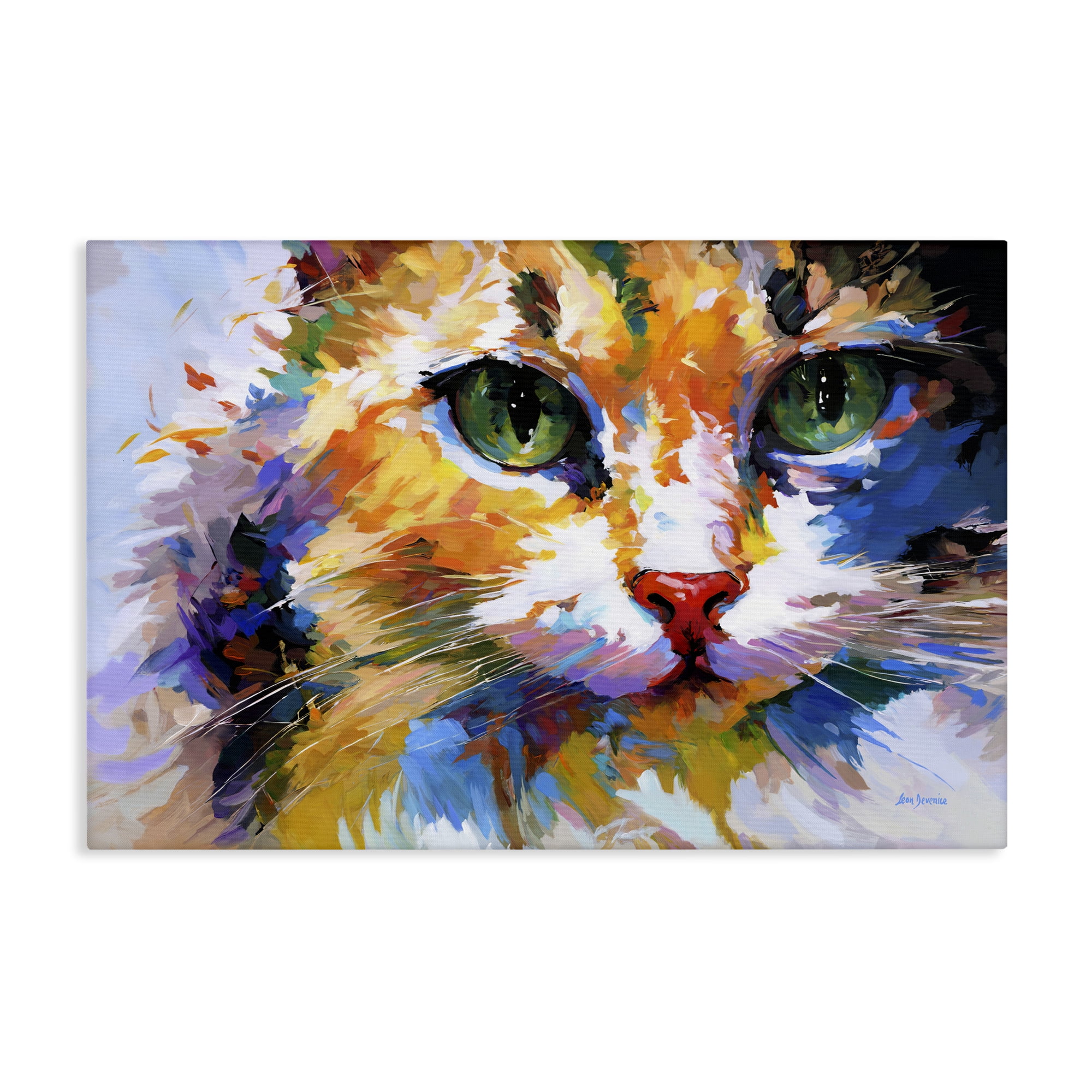 Stupell Industries Manx Cat Gaze Animals & Insects Painting Gallery Wrapped Canvas Art Print Wall Art, 45 x 30