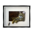 thumbnail image 1 of Stupell Industries Manx Cat Resting Curious Mouse Peering Illusion Painting Jet Black Floating Framed Canvas Print Wall Art, Design by Alan Weston, 1 of 6