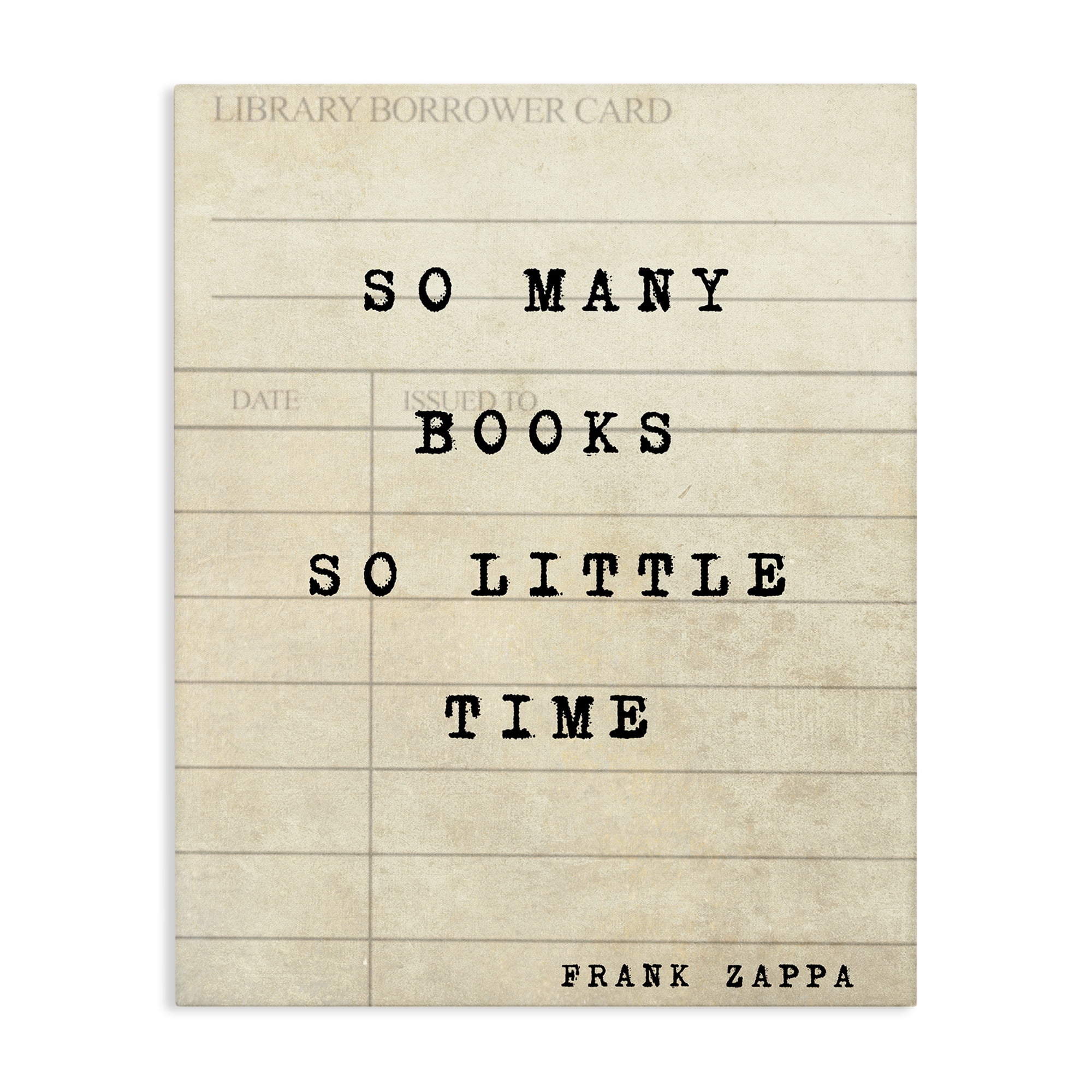 Stupell Industries Many Books & Little Time Canvas Wall Art, design by Julia Frost