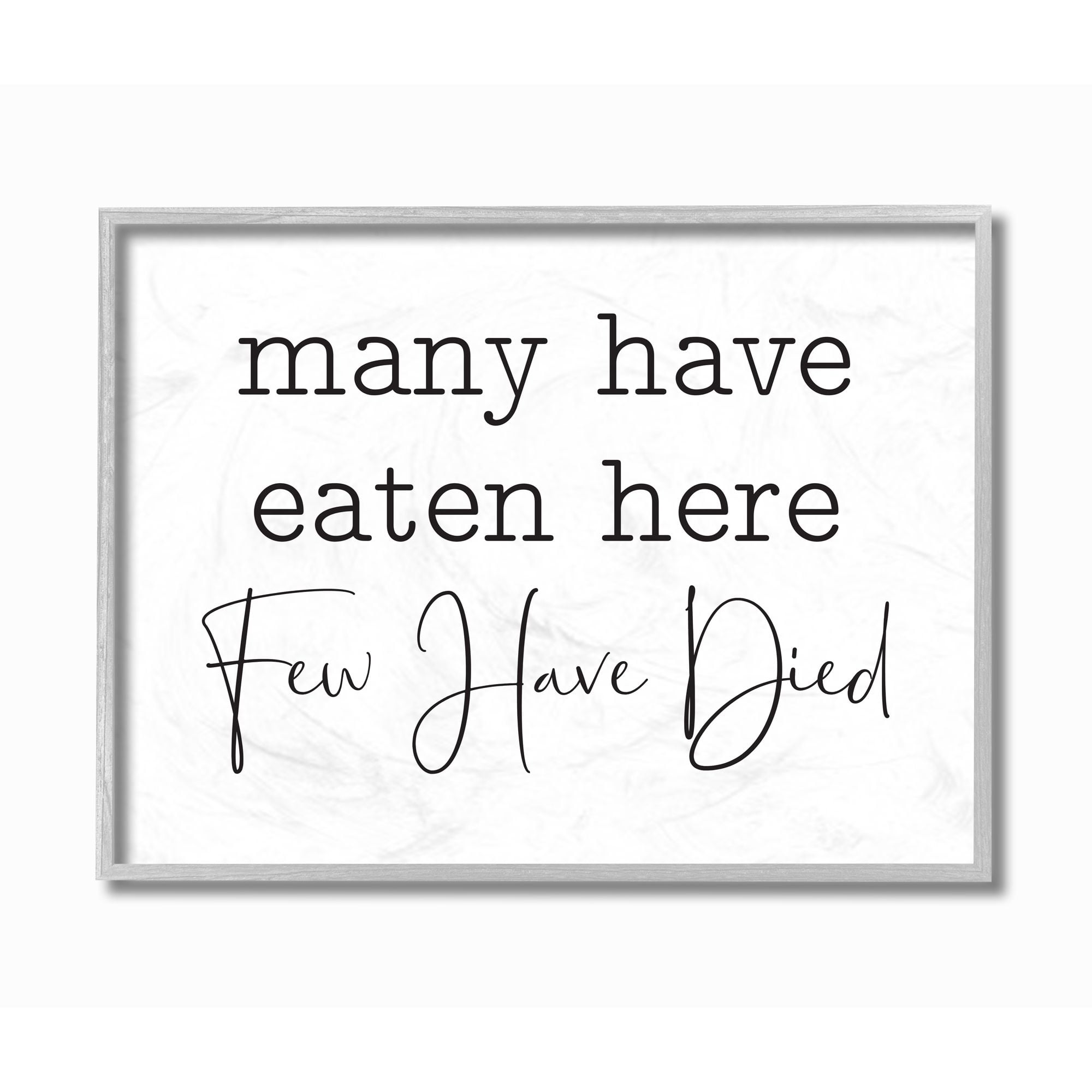 Stupell Industries Many Have Eaten Here Funny Family Kitchen Black And White Word Design Framed Wall Art by Lettered and Lined