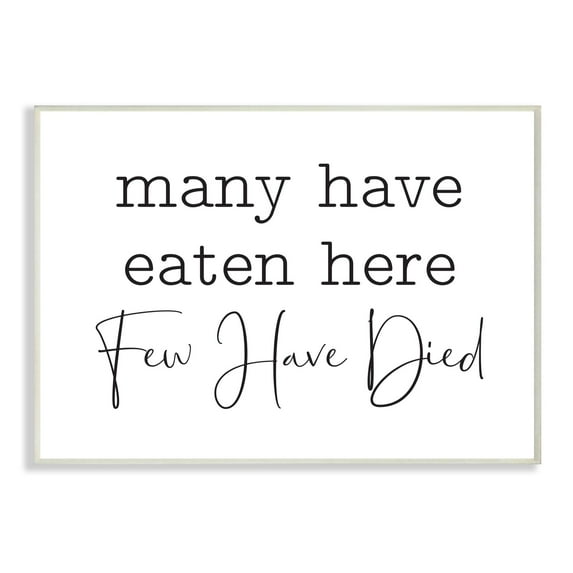Stupell Industries Many Have Eaten Here Funny Family Kitchen Black And White Word Design Wall Plaque by Lettered and Lined