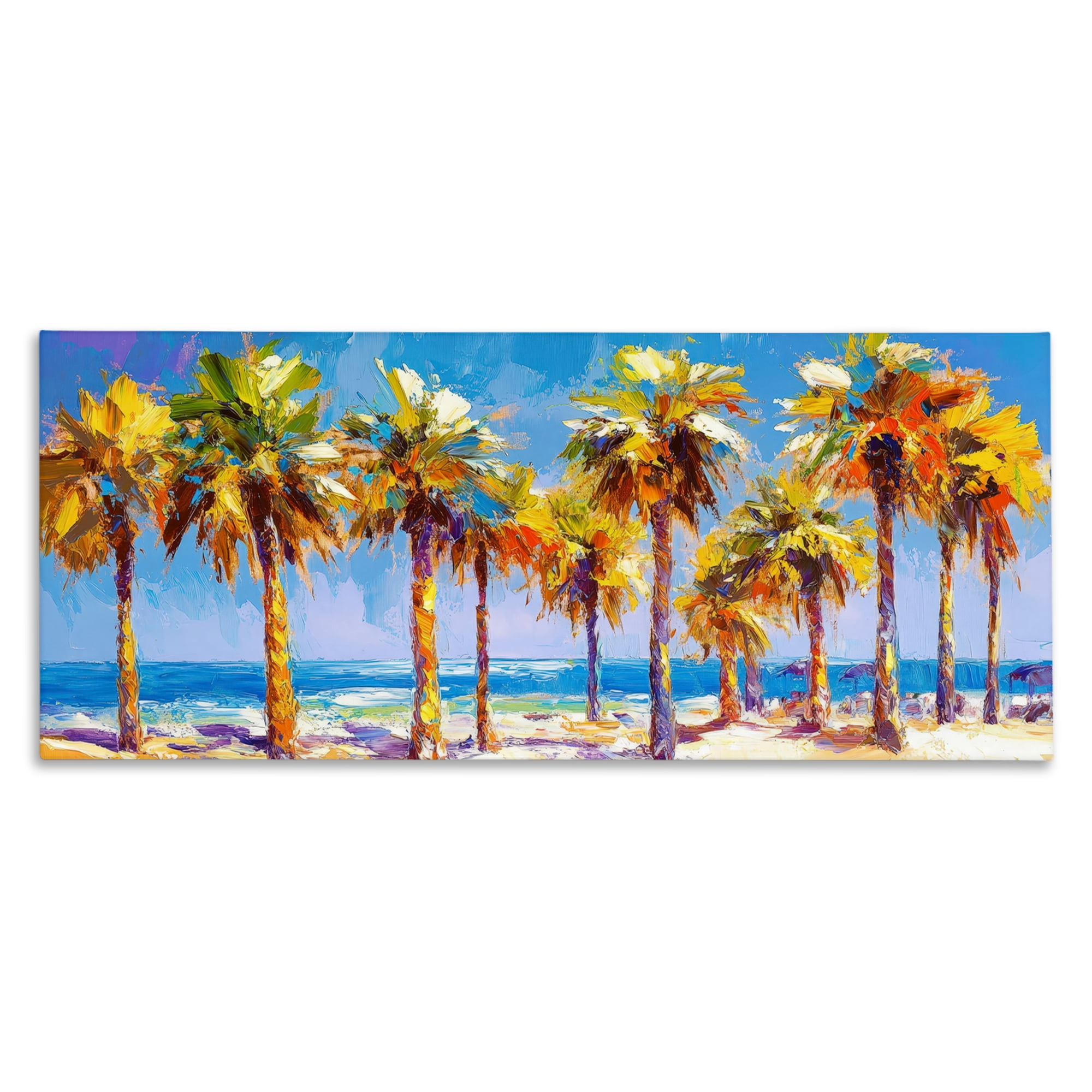 Stupell Industries Many Palm Trees on Beach Canvas Wall Art, design by Petal Prints Design
