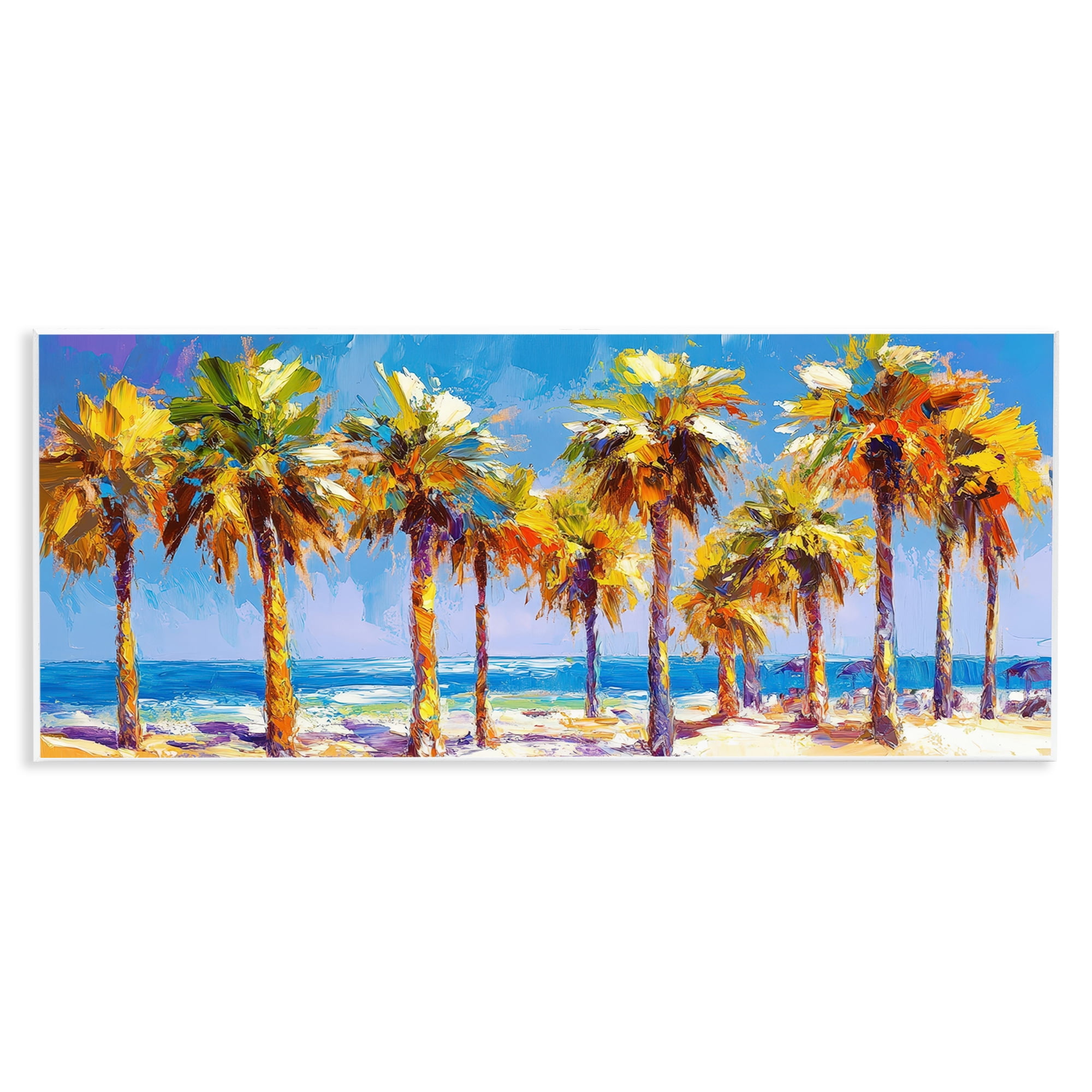 Stupell Industries Many Palm Trees on Beach Wall Plaque Art, design by Petal Prints Design