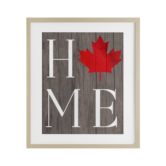 Stupell Industries Maple Leaf Home Typography Birch Framed Print Under Glass design by Lil' Rue, 21 x 17