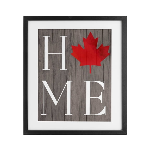 Stupell Industries Maple Leaf Home Typography Black Framed Print Under Glass design by Lil' Rue, 16 x 13